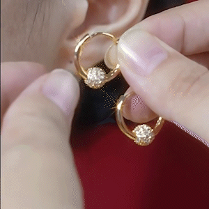 氣質小鑽球耳圈耳環