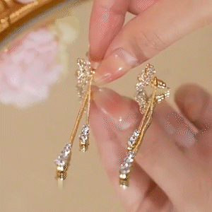 超仙鋯石花朵流蘇耳環