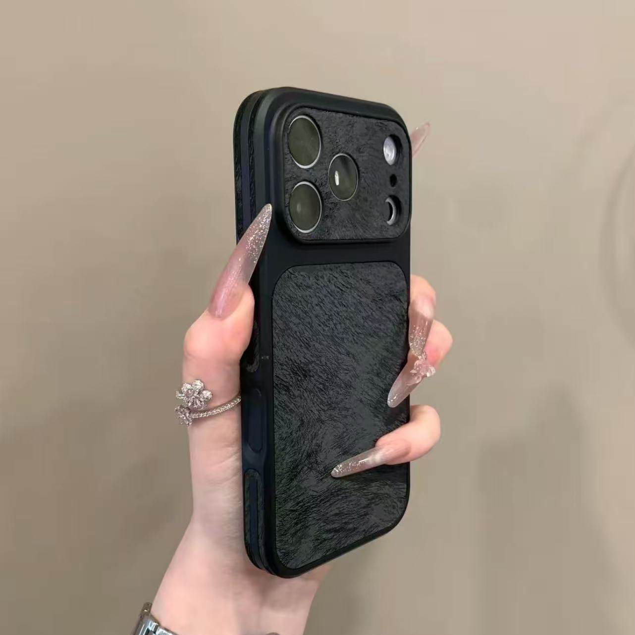 ins高顏值羽紗絨布iPhone保護殼