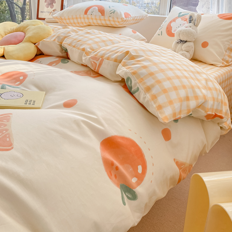 ins田園風居家全棉床上四件套純棉四季通用單雙人床單被套