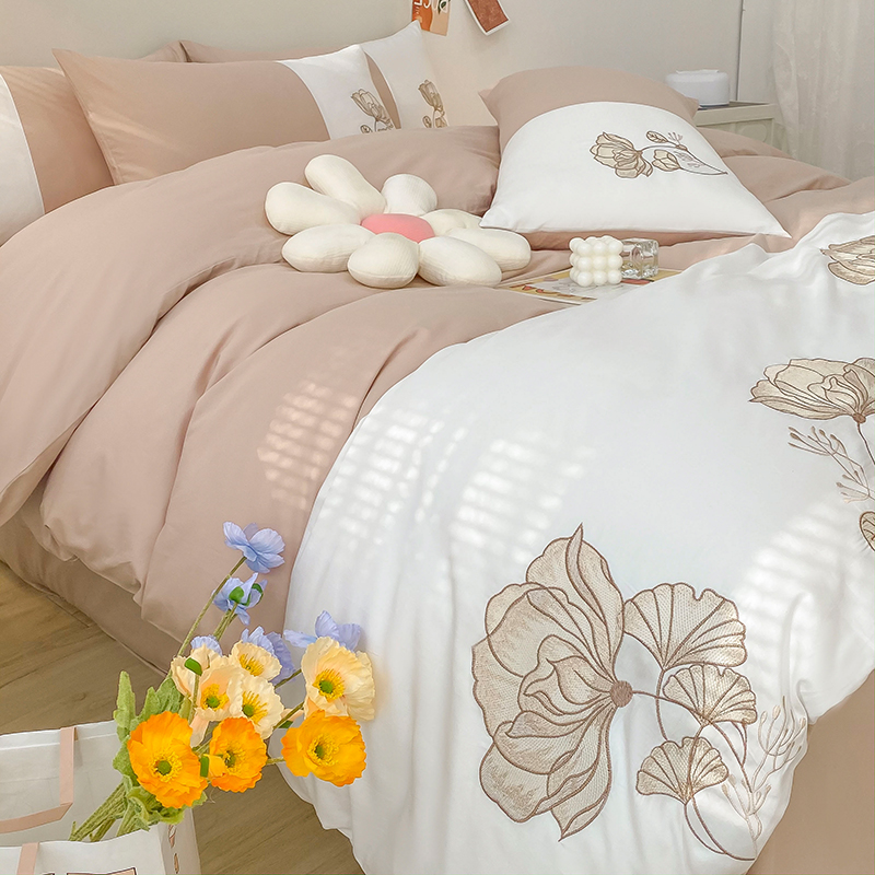 ins全棉四件套田園清新被套床上用品四季通用