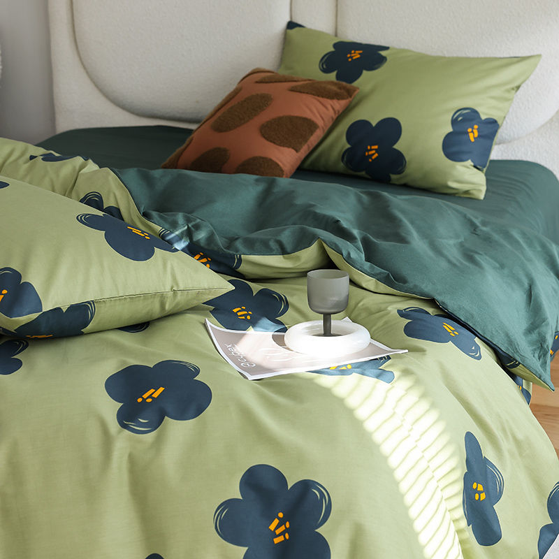 瑪奇朵 歐美式ins田園油畫文藝風純棉四件組