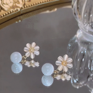 花朵貓眼石氣質耳環