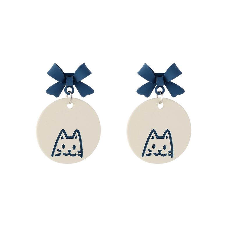 小貓咪插畫撞色耳環