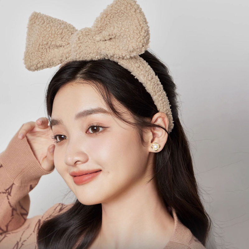 復古彩色蝴蝶結髮箍