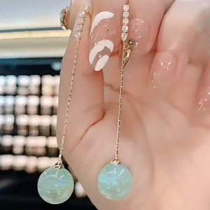 長款人魚姬珍珠流蘇耳環