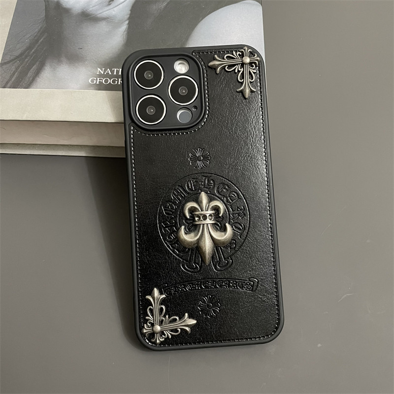 炫酷皮纹金属克羅心iphone保護殼