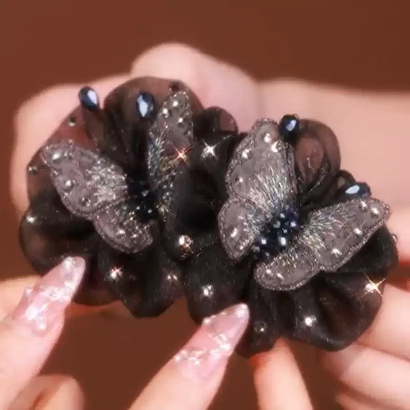 韓版網狀花朵髮夾
