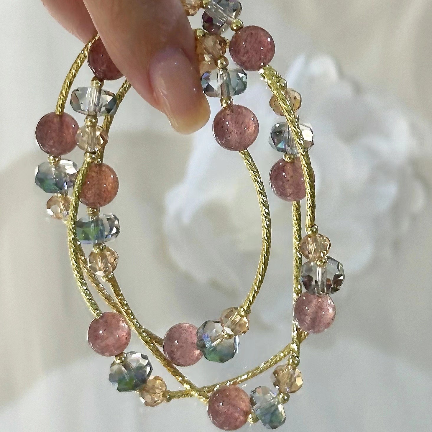 草莓晶 | 粉戀甜心 疊戴手錬