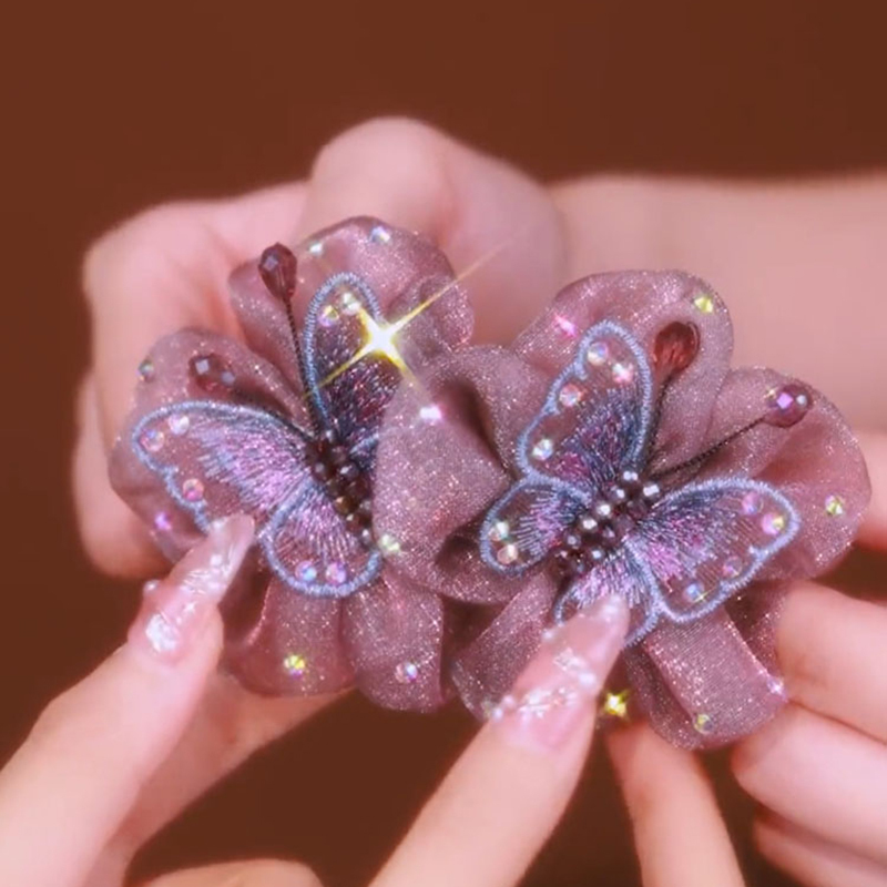韓版網狀花朵髮夾