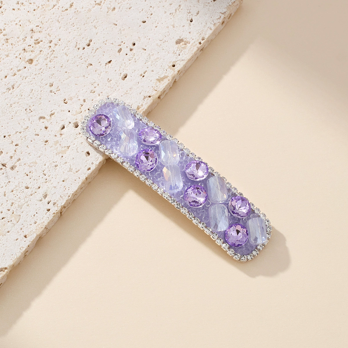 高級感彩色水晶髮夾