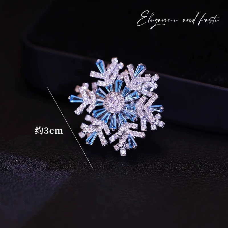 大氣旋轉雪花胸針