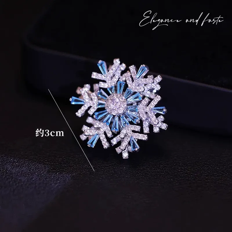 大氣旋轉雪花胸針