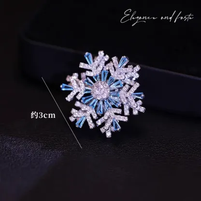 大氣旋轉雪花胸針