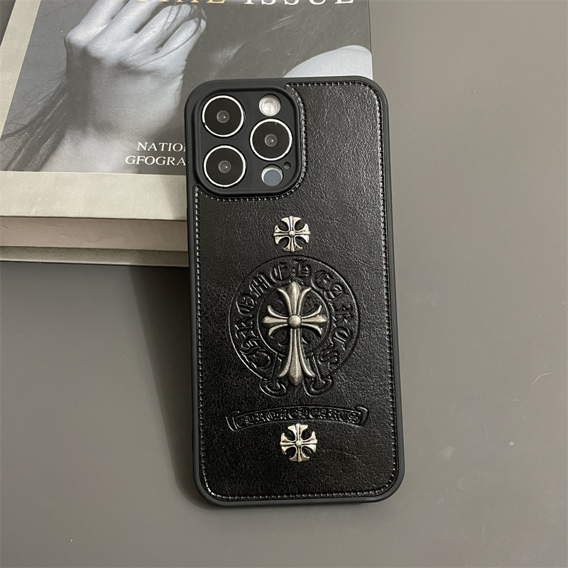 炫酷皮纹金属克羅心iphone保護殼