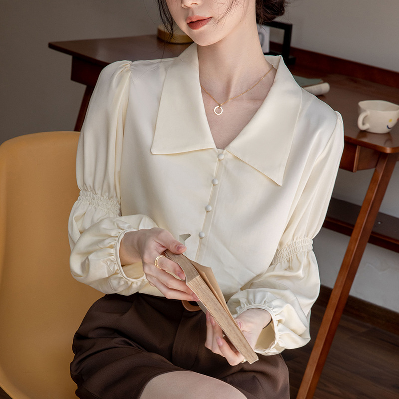 法式復古燈籠袖襯衫