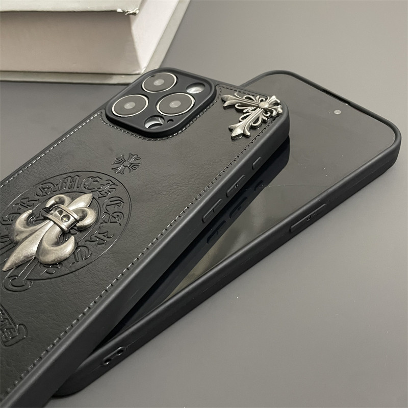 炫酷皮纹金属克羅心iphone保護殼