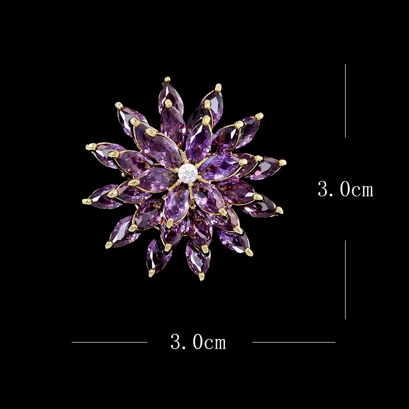 大氣旋轉雪花胸針