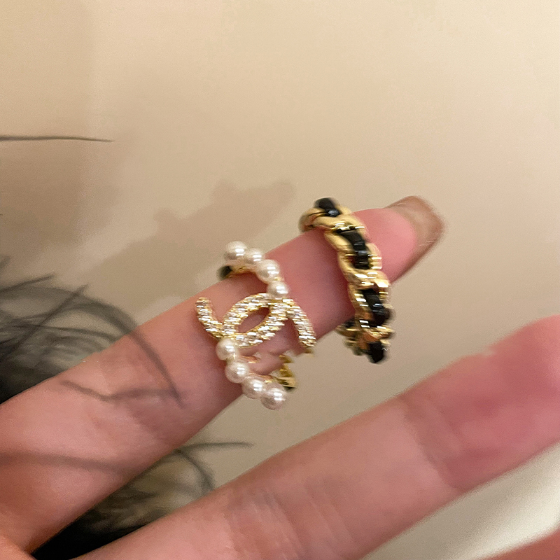 小香風錬條雙C戒指兩件套