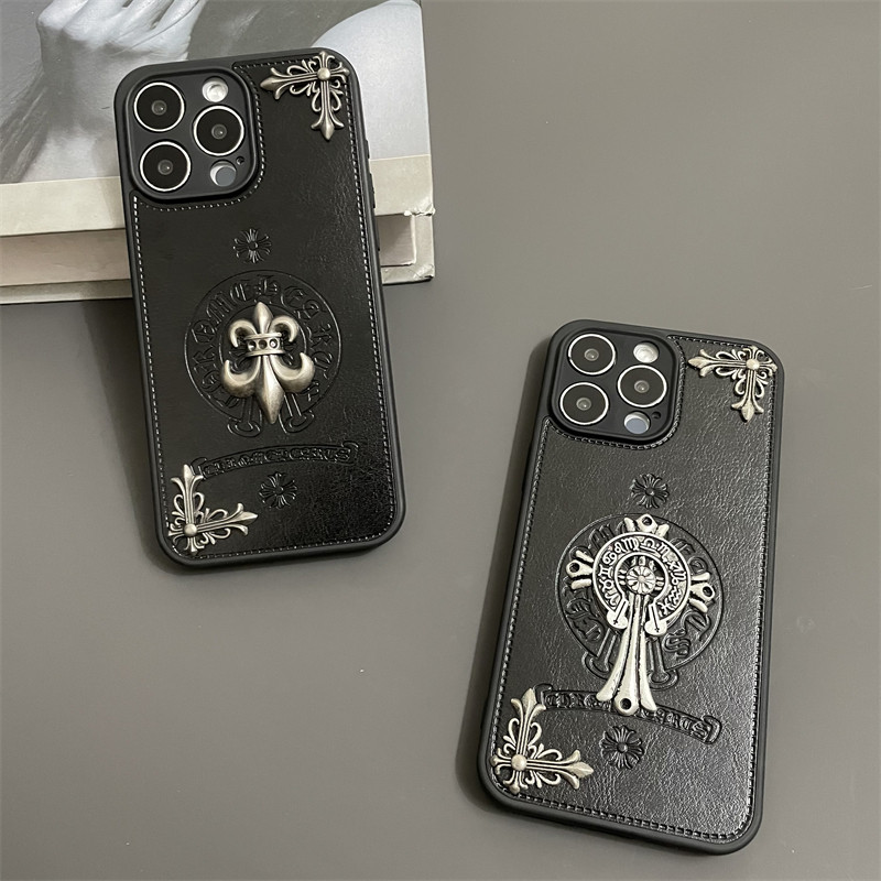 炫酷皮纹金属克羅心iphone保護殼