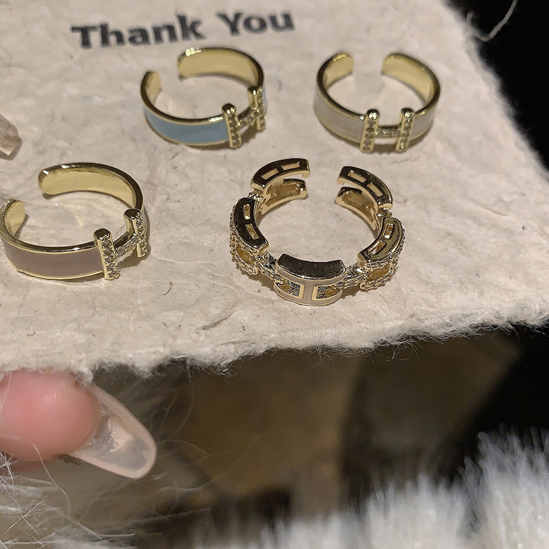 輕奢氣質H字母戒指