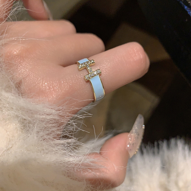 輕奢氣質H字母戒指