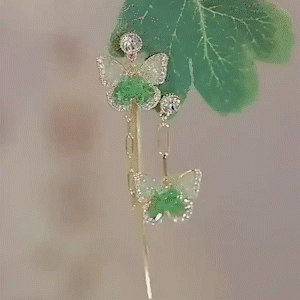 蝴蝶不對稱流蘇耳環