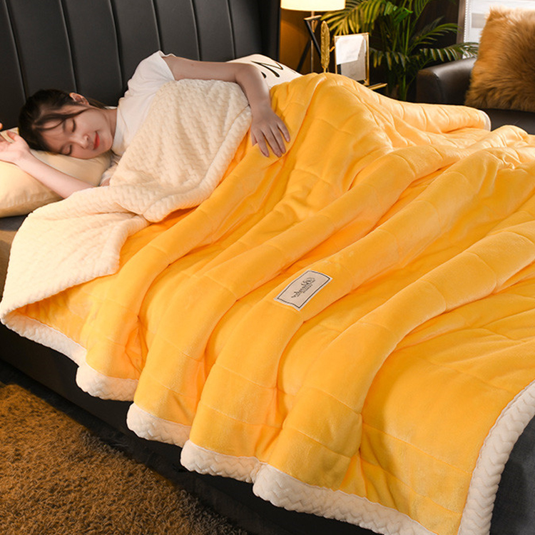 法蘭羊羔珊瑚絨A面金貂絨B面貝貝絨 加厚保暖鎖溫毛毯四季被