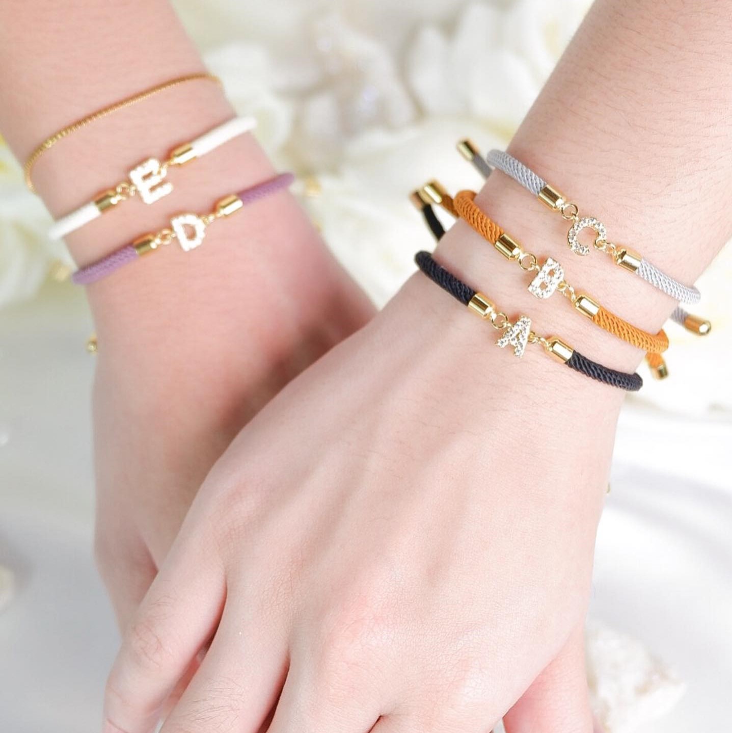 26個字母 姓名字母微鑲鋯石可調節手繩