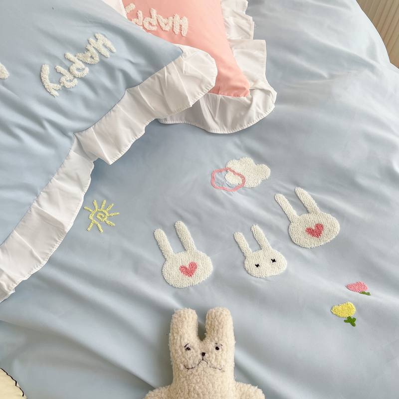 可愛兔兔的超療癒四季床品少女心四件組