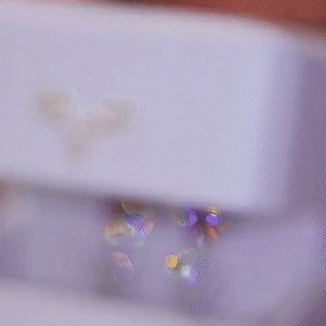 S925銀鑲鑽紫色花朵耳環