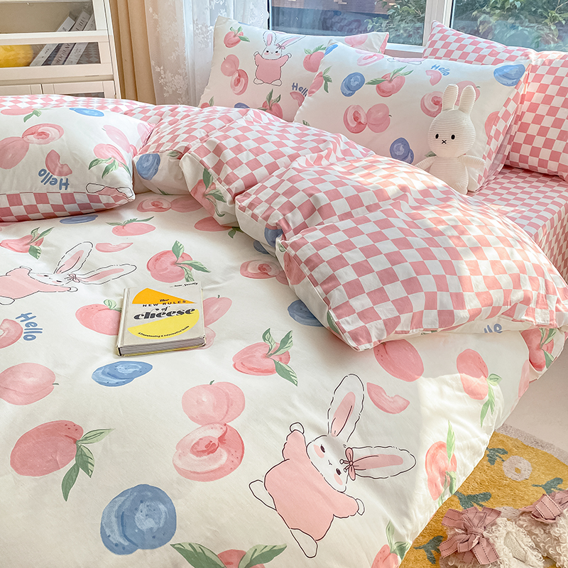 ins田園風居家全棉床上四件套純棉