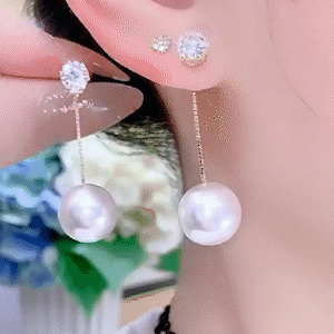 輕奢珍珠閃鑽耳環