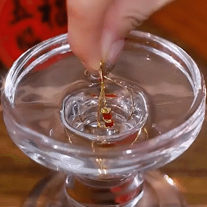 黃金竹節富貴紅色耳環