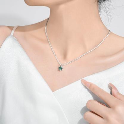 S925銀波光粼粼莫桑鑽項錬