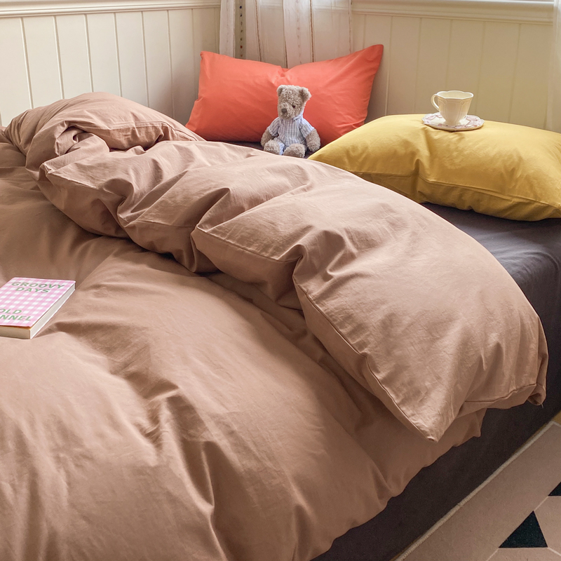 ins北歐風簡約純色床上四件組