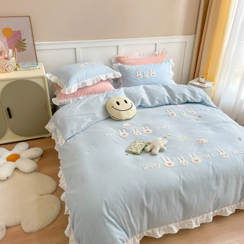 可愛兔兔的超療癒四季床品少女心四件組