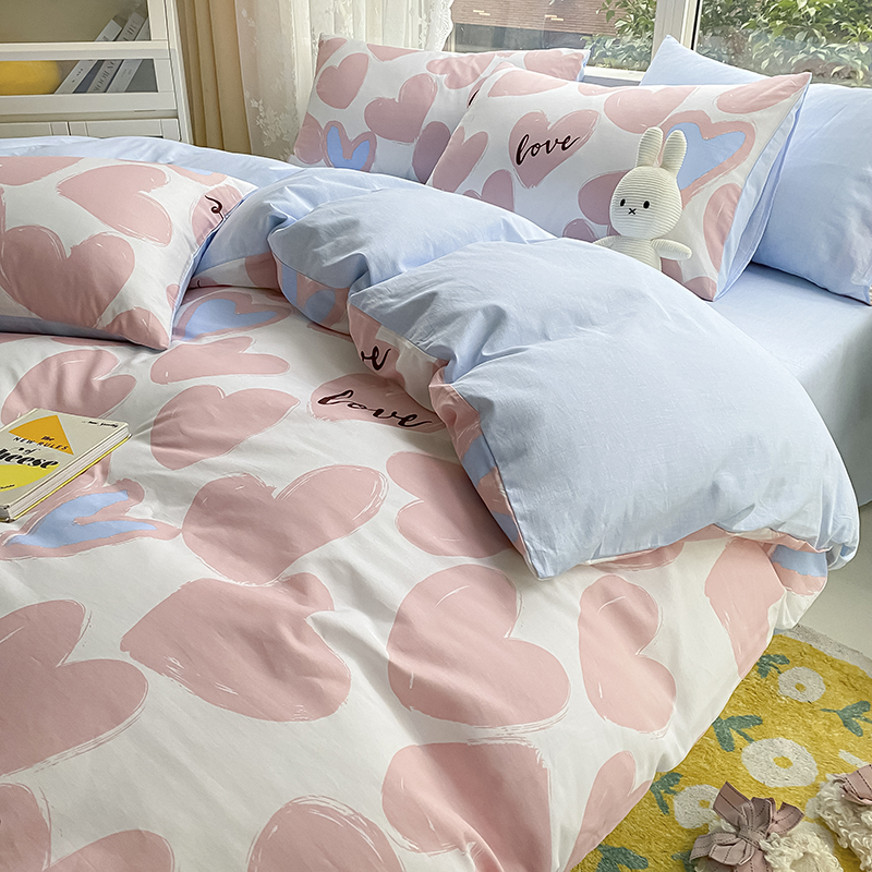 ins田園風居家全棉床上四件套純棉四季通用單雙人床單被套