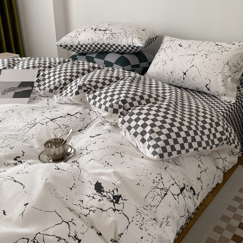 北歐ins風全棉四件組被套床包