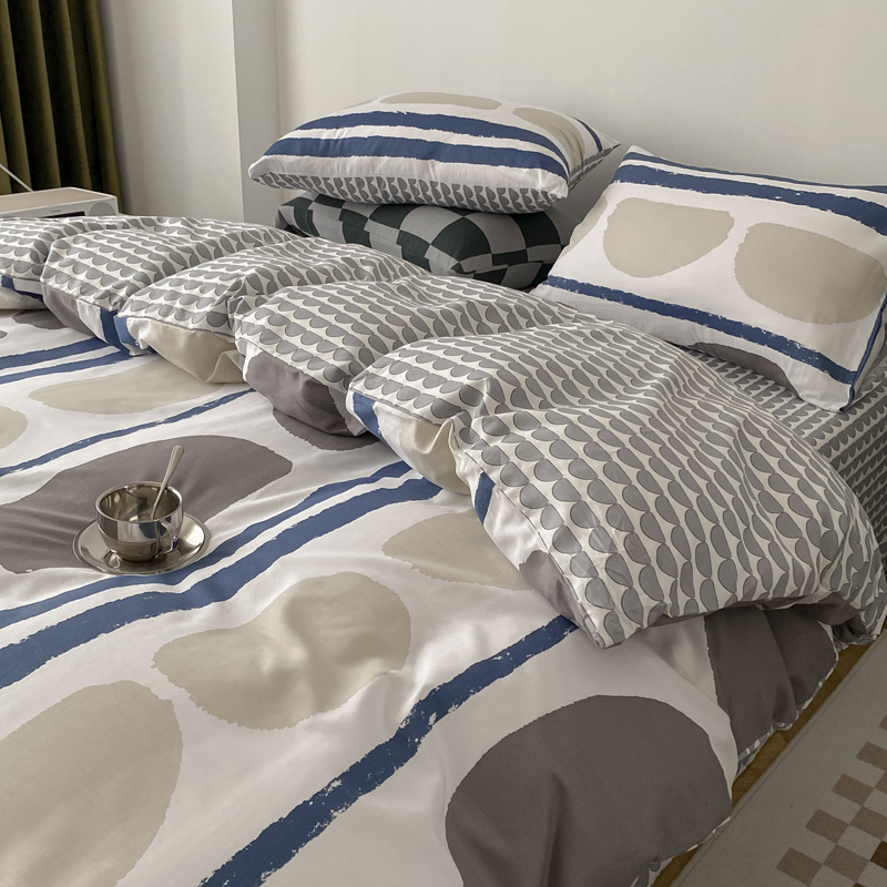 北歐ins風全棉四件組被套床包