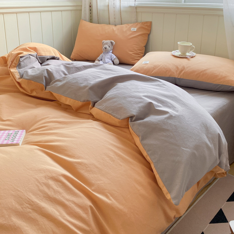 ins北歐風簡約純色床上四件組