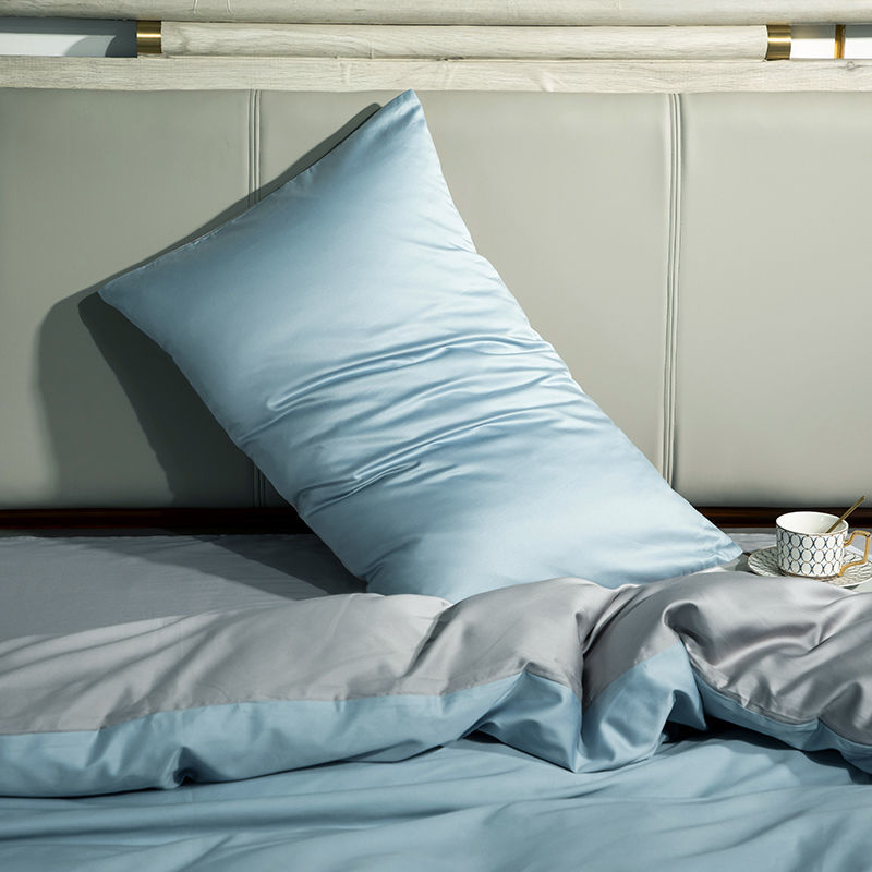 貢緞60s全棉枕套星際酒店品質母嬰級印染拼接色枕套