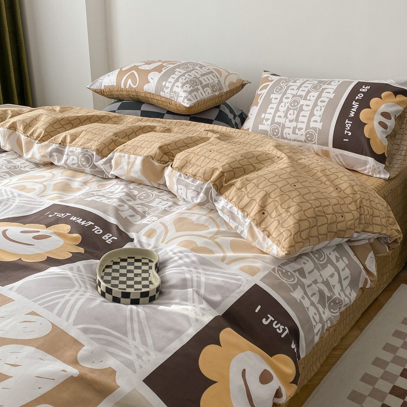 北歐ins風全棉四件組被套床包