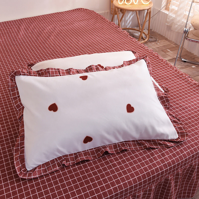 四季款純棉 清新印花雙層 絕美床裙 純色花邊三件組/四件組