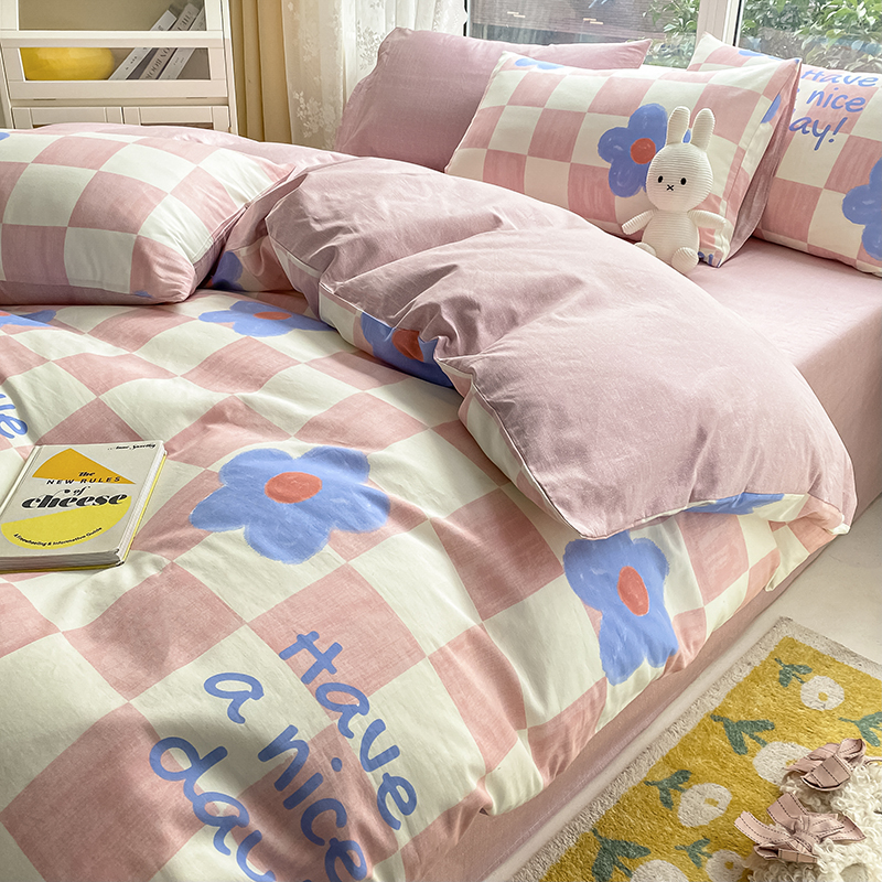 ins田園風居家全棉床上四件套純棉