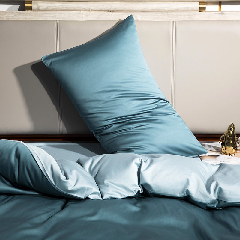 貢緞60s全棉枕套星際酒店品質母嬰級印染拼接色枕套