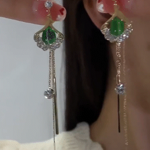 一夜暴富 銀杏葉耳線長款耳環