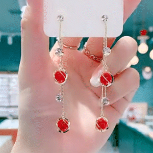 紅色貓眼石 一款兩戴 氣質耳環