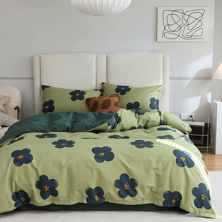 瑪奇朵 歐美式ins田園油畫文藝風純棉四件組