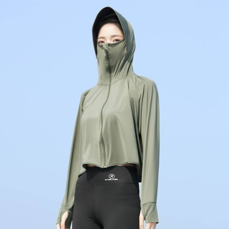 黑膠帽簷防曬衣女士防紫外線防曬服衫